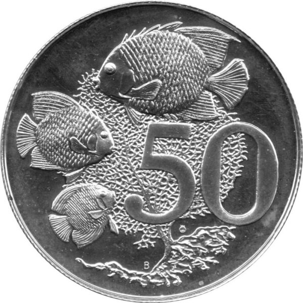 Cayman Inseln 50 Cents 1972 - Umlaufmünze - Silber PP