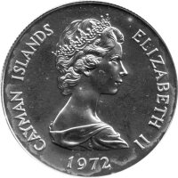 Cayman Inseln 50 Cents 1972 - Umlaufmünze - Silber PP