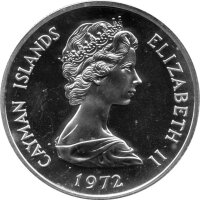 Cayman Inseln 1 Dollar 1972 - Umlaufmünze - Silber PP