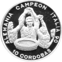 Nicaragua 10 Cordobas 1991 - XIV. Fußball WM 1990...