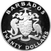 Barbados 20 Dollars 1988 - XXIV. Olympische Sommerspiele 1988 in Seoul "Hürdenlauf" - Silber PP