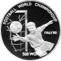 Nordkorea 500 Won 1989 - XIV. Fußball-WM 1990 in...