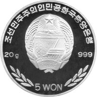 Nordkorea 5 Won 2015 - Turtle-Ship 1592 - Silber PP