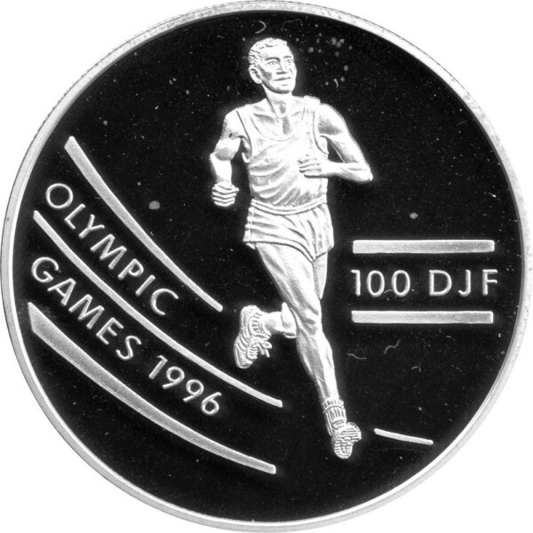 Dschibuti 100 France 1994 - XXVI. Olympische Sommerspiele 1996 in Atlanta "Läufer" - Silber PP