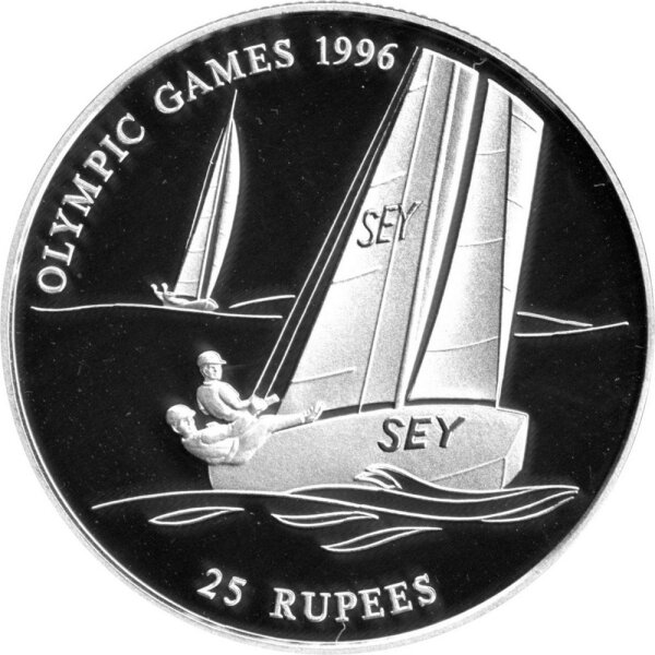 Seychellen 25 Rupees 1995 - XXVI. Olympische Sommerspiele 1996 in Atlanta "Segeln" - Silber PP