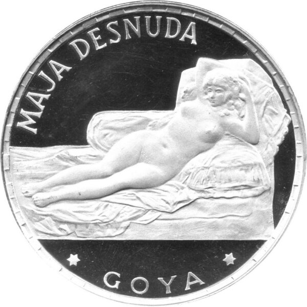 Äquatorialguinea 100 Peseten 1970 - Die nackte Maja von Goya - Silber PP