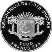 Elfenbeinküste 1.000 Francs 2010 - Segelschiff "Soleil Royal" - Silber PP