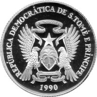 Sao Tome und Principe 1.000 Dobras 1990 - XIV. Fußball-WM 1990 in Italien "Zweikampf" - Silber PP