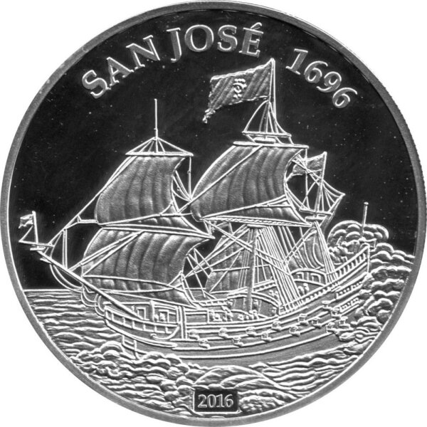 Mali 1.000 Francs 2016 - Segelschiff "San José 1696" - Silber PP