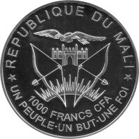 Mali 1.000 Francs 2016 - Segelschiff "San José 1696" - Silber PP