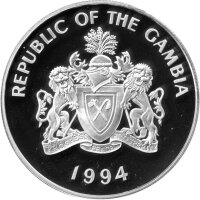 Gambia 20 Dalasis 1994 - XXVI. Olympische Sommerspiele 1996 in Atlanta "Läufer" - Silber PP