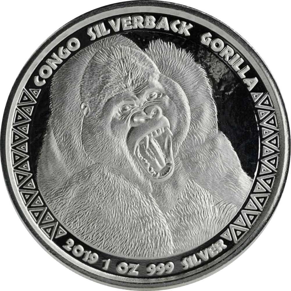 Kongo Gorilla 2019 1 oz Silber