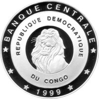 Kongo 10 Francs 1999 - XXVII. Olympische Sommerspiele 2000 in Sydney "Turmspringer" - Silber PP