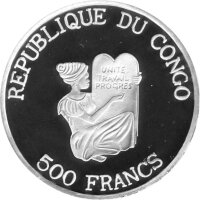 Kongo 500 Francs 1998 - XXVII. Olympische Sommerspiele 2000 in Sydney "Basketball" - Silber PP
