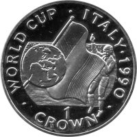 Gibraltar 1 Crown 1990 - XIV. Fußball-WM 1990 in...