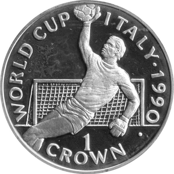 Gibraltar 1 Crown 1990 - XIV. Fußball-WM 1990 in Italien "Torhüter" - Silber PP