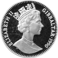 Gibraltar 1 Crown 1990 - XIV. Fußball-WM 1990 in Italien "Zweikampf" - Silber PP