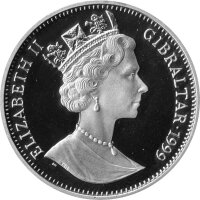 Gibraltar 1 Crown 1999 - XXVII. Olympische Sommerspiele 2000 in Sydney "Schwimmer und Koala" - Silber PP