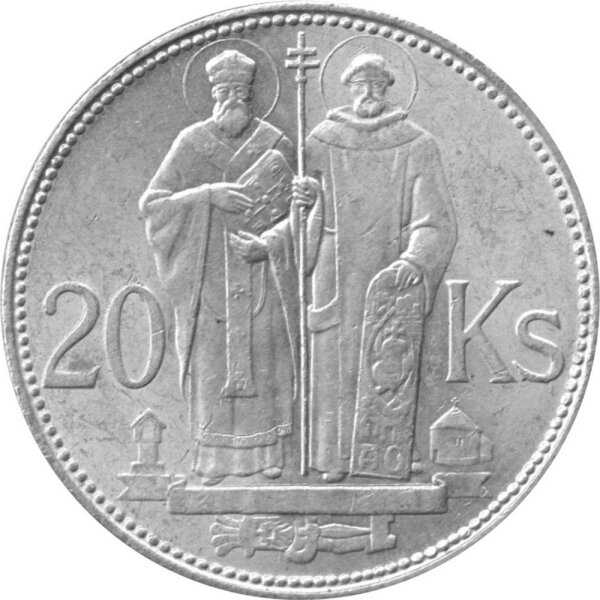 Slowakei 20 Kronen 1941 - Die heiligen Kyrill und Methodius - Silber