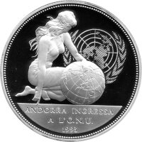Andorra 10 Diners 1994 - UN-Mitgliedschaft - Silber PP