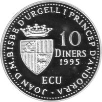 Andorra 10 Diners 1995 - Agnus Dei - 1 oz Silber PP