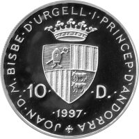 Andorra 10 Diners 1997 - Wildtiere "Rotfuchs" - Silber PP