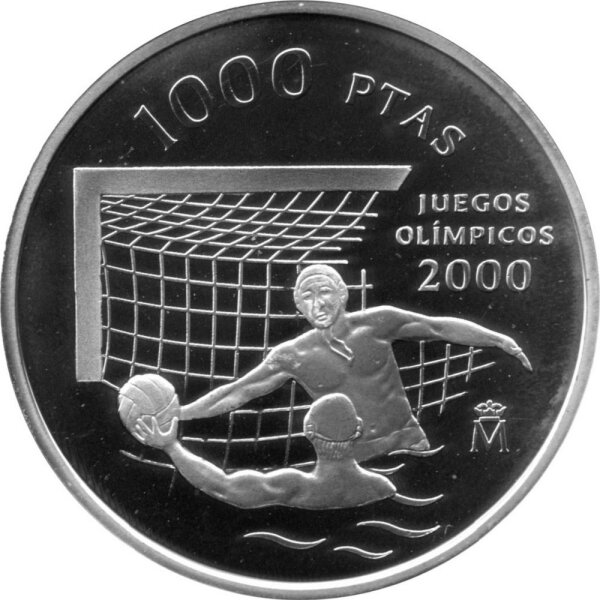 Spanien 1.000 Pesetas 1999 - XXVII. Olympische Sommerspiele 2000 in Sydney "Wasserball" - Silber PP