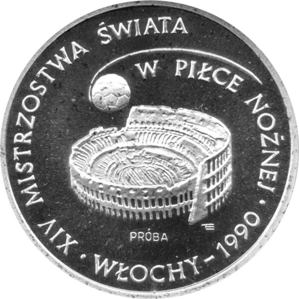 Polen 1.000 Zlotych 1988 PROBE - XIV. Fußball-WM 1990 in Italien - Silber PP