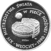 Polen 1.000 Zlotych 1988 PROBE - XIV. Fußball-WM 1990 in Italien - Silber PP