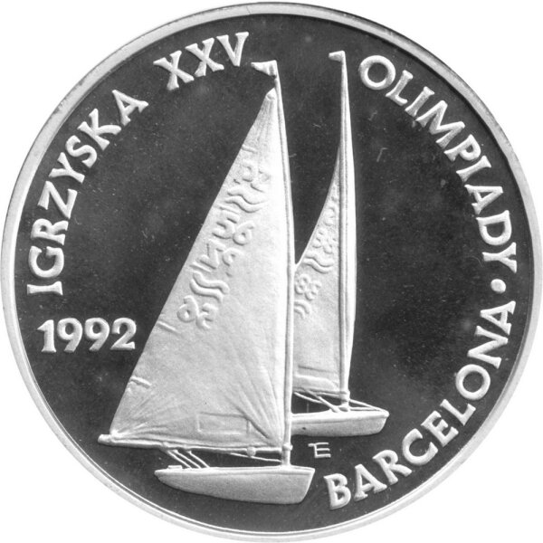 Polen 200.000 Zlotych 1991 - XXV. Olymische Sommerspiele 1992 in Barcelona "Segeln" - Silber PP