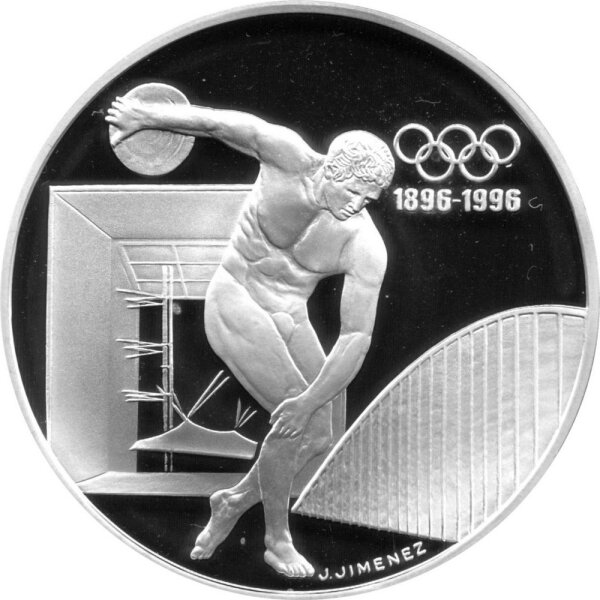 Frankreich 100 Francs 1994 - 100 Jahre Olympische Sommerspiele der Neuzeit "Diskuswurf" - Silber PP