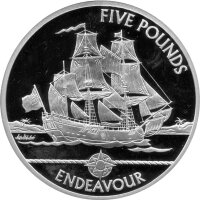Guernsey 5 Pfund 2009 - Segelschiff "Endeavour"...