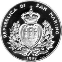 San Marino 10.000 Lire 1999 - XXVII. Olympische Sommerspiele 2000 in Sydney "Schießen" - Silber PP