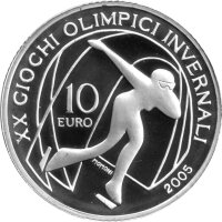 Italien 10 Euro 2005 - XX. Olympische Winterspiele 2006 in Turin "Eisschnelllauf" - Silber PP
