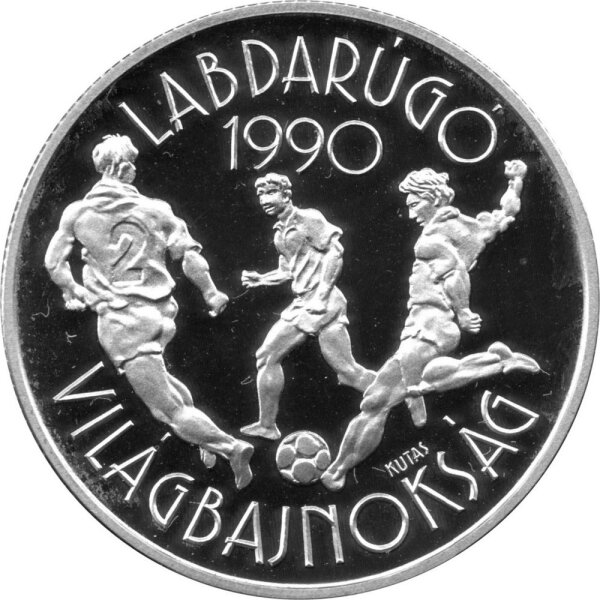 Ungarn 500 Forint 1988 - XIV. Fußball-WM 1990 in Italien "Spielszeene" - Silber PP