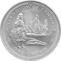 Isle of Man 1 Crown 1979 - 1000 Jahre Tynwald "Ostindien" - Silber