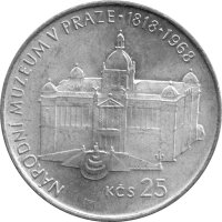 Tschechoslowakei 25 Kronen 1968 - 150 Jahre Nationalmuseum Prag - Silber