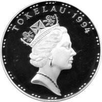Tokelau 5 Dollar 1994 - XXVI. Olympische Sommerspiele 1996 in Atlanta "Schwimmen" - Silber PP
