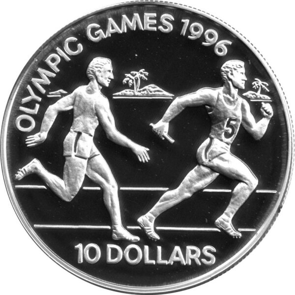 Solomon Islands 10 Dollars 1994 - XXVI. Olympische Sommerspiele 1996 in Atlanta "Laufen"- Silber PP
