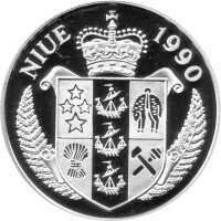 Niue 50 Dollars 1990 - XIV. Fußball-WM 1990 in Italien - Silber PP