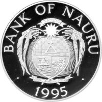 Nauru 10 Dollars 1995 - XXVI. Olympische Sommerspiele 1996 in Atlanta "Gewichtheben" - Silber PP