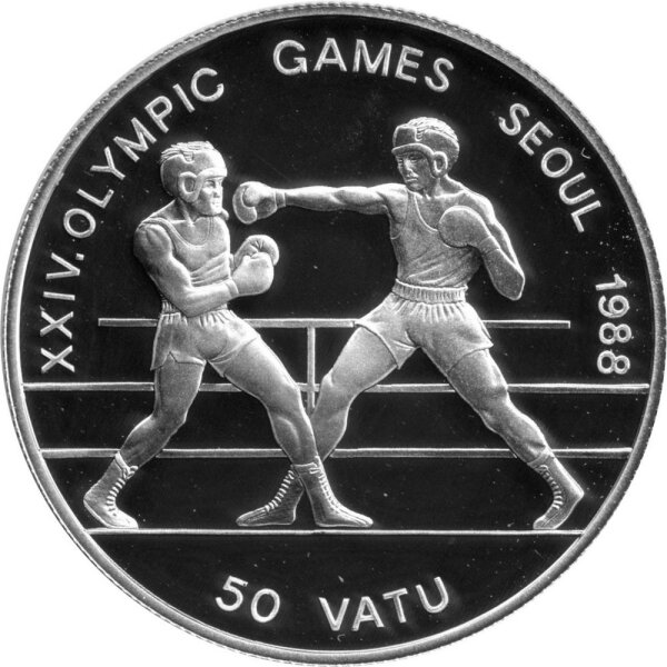 Vanuatu 50 Vatu 1988 - XXIV. Olympische Sommerspiele 1988 in Seoul "Boxen" - Silber PP