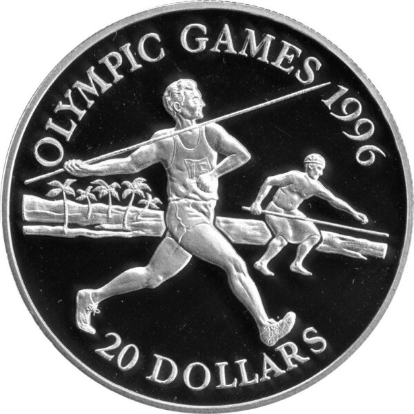 Tuvalu 20 Dollars 1994 - XXVI. Olympische Sommerspiele 1996 in Atlanta "Speerwerfen" - Silber PP