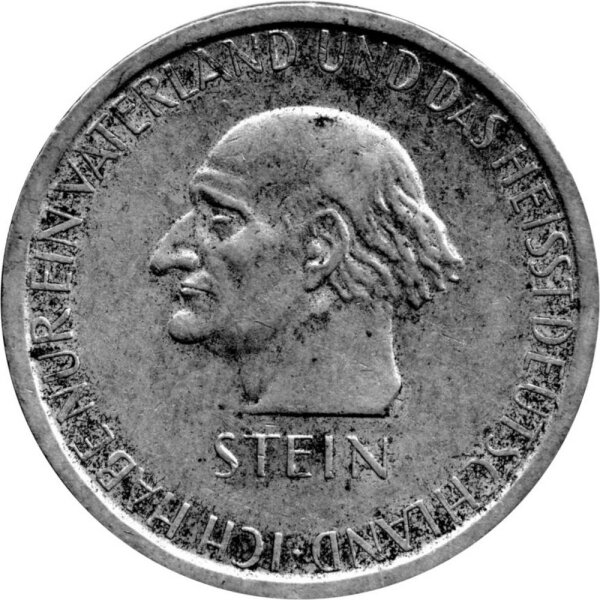 J.348 Weimarer R. 3 Mark 1931 -A- "Zum 100. Todestag des Freiherrn von Stein" - ss