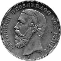 J.029 Baden 5 Mark 1891 -G- Großherzog Friedrich I....