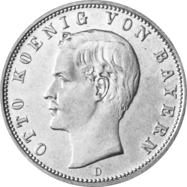 J.046 Bayern 5 Mark 1891 - 1913 - König Otto - Silber ss-vz