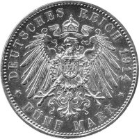 J.053 Bayern 5 Mark 1914 - König Ludwig III. - Silber vz