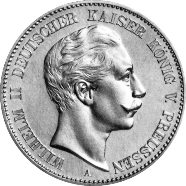 J.104 Preußen 5 Mark 1891 - 1908 - Kaiser Wilhelm II. - Silber ss-vz