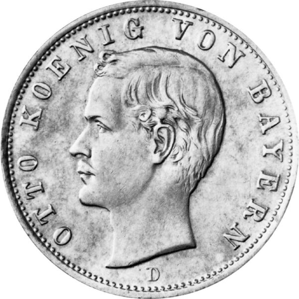J.045 Bayern 2 Mark 1891 - 1913 - König Otto - Silber s