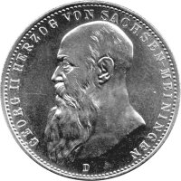 J.151b Sachsen-Meiningen 2 Mark 1913 -D- Herzog Georg II....